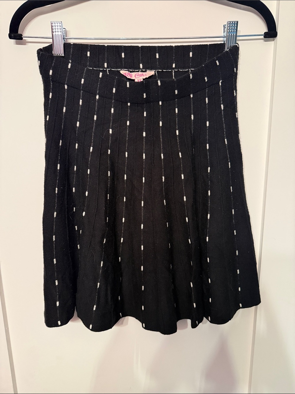 Candie's Black Skater Skirt with White Pin Dots